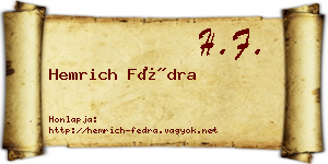 Hemrich Fédra névjegykártya
